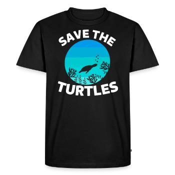 Amoureux des animaux de mer Cadeau Tortue - T-shirt Premium bio Homme - noir - Devant - Nico (187cm)