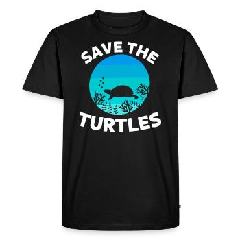 Sea Turtle Ocean Animal Save the Turtle - Men's Premium Organic T-Shirt - black - Front - Nico (187cm)
