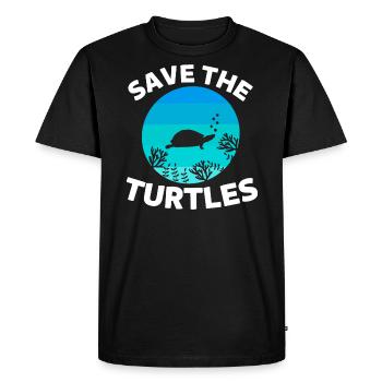 Save the Turtles Retro Sea Turtle - Men's Premium Organic T-Shirt - black - Front - Nico (187cm)