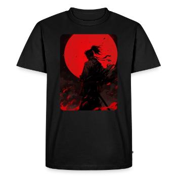 Blood Moon Samurai - Men's Premium Organic T-Shirt - black - Front - Nico (187cm)