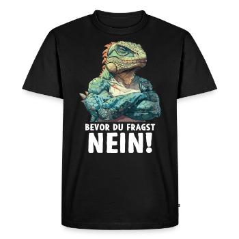 Reptiles Iguane Vert Avant Que Vous Ne Demandiez Non - T-shirt Premium bio Homme - noir - Devant - Nico (187cm)