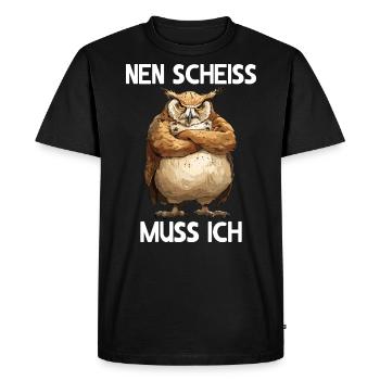 hibou hibou oiseau forêt aigle hibou merde je dois baiser - T-shirt Premium bio Homme - noir - Devant - Nico (187cm)