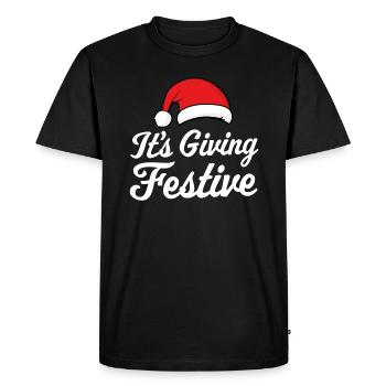 It's Giving Festive - Men's Premium Organic T-Shirt - black - Front - Nico (187cm)
