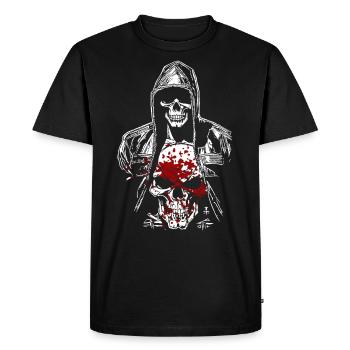 Démon squelette sanglant - T-shirt Premium bio Homme - noir - Devant - Nico (187cm)
