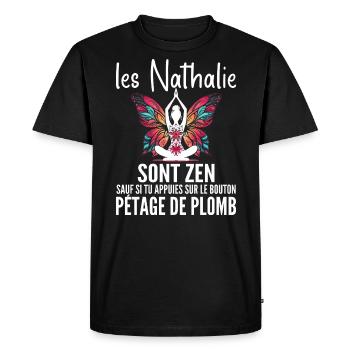 Humour Surprise pour Femme Nathalie - T-shirt Premium bio Homme - noir - Devant - Nico (187cm)