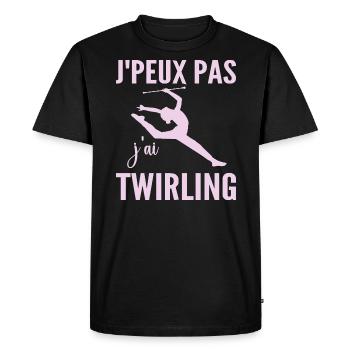 I can't I twirling humor woman twirling - Men's Premium Organic T-Shirt - black - Front - Nico (187cm)