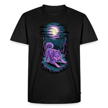 Star Wolf: Magical Moonlit Night - Men's Premium Organic T-Shirt - black - Front - Nico (187cm)