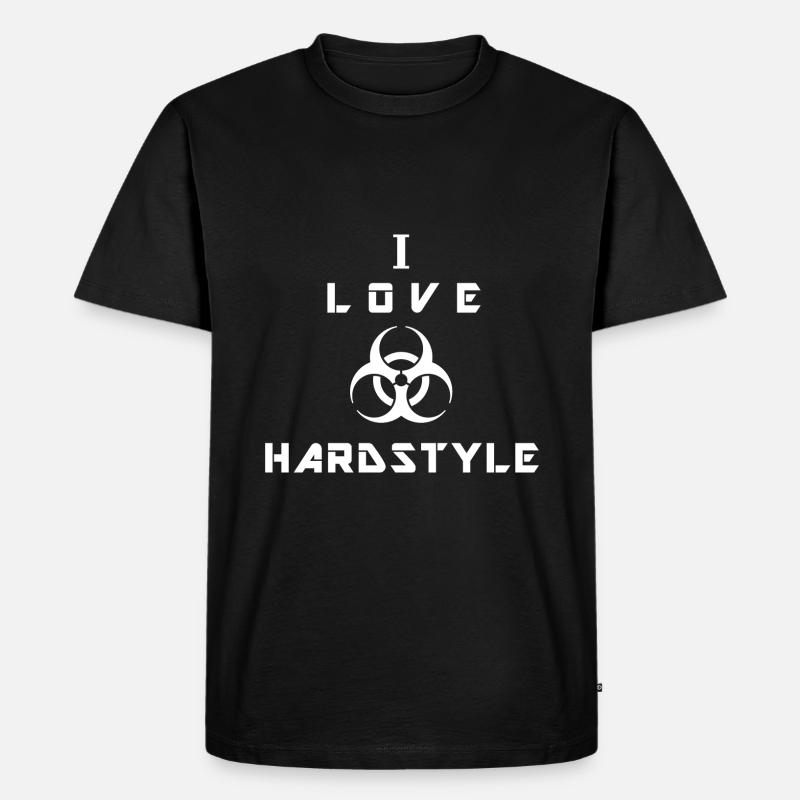 I Love Hardstyle - Männer Premium Bio T-Shirt - Schwarz