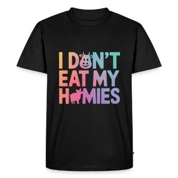 Végétarien Végétalien Végétarien Végétarien - T-shirt Premium bio Homme - noir - Devant - Nico (187cm)