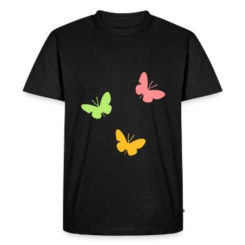★ design colors changeable ★ Three butterflies - Men's Premium Organic T-Shirt - black - Front - Nico (187cm)
