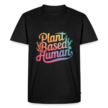 Végétarien Végétalien Végétarien Végétarien - T-shirt Premium bio Homme - noir - Devant - Nico (187cm)
