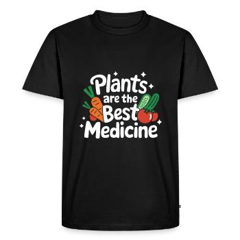 Végétarien Végétalien Végétarien Végétarien - T-shirt Premium bio Homme - noir - Devant - Nico (187cm)