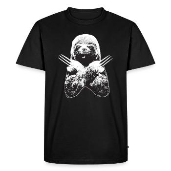 Slotherine Wolverine Faultier Mixte - T-shirt Premium bio Homme - noir - Devant - Nico (187cm)