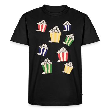 Popcorn Popcorn Sweet Snack Gift Gift Idea - Men's Premium Organic T-Shirt - black - Front - Nico (187cm)