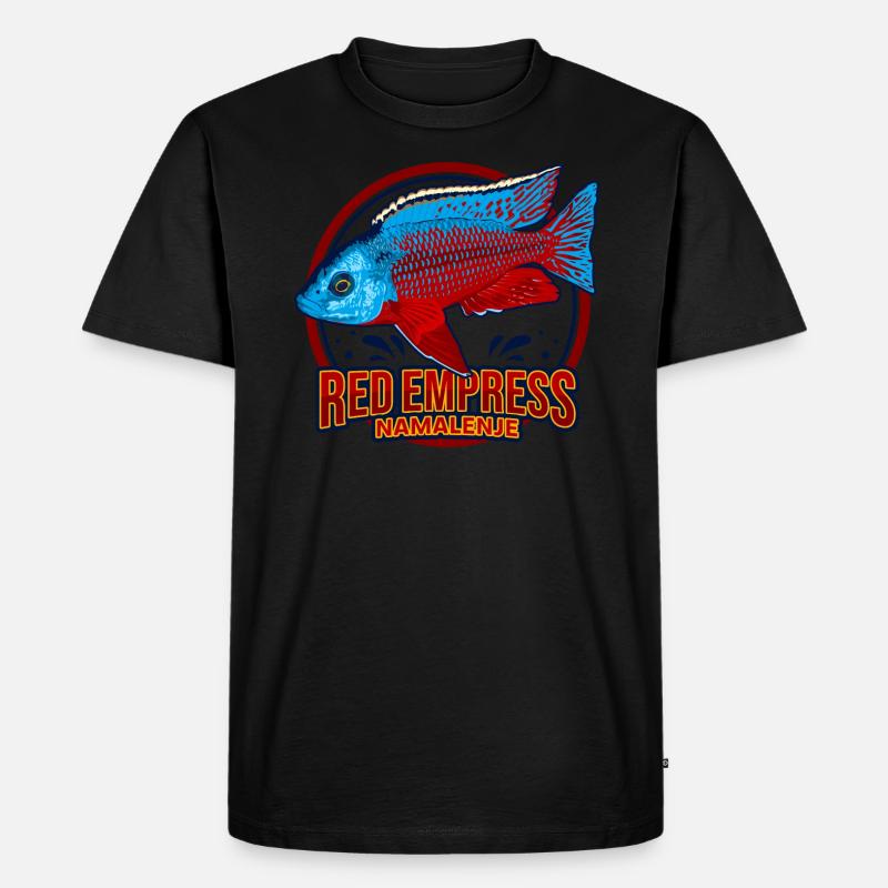 Buntbarsch Red Empress Malawi Aquarium Zierfisch - Männer Premium Bio T-Shirt - Schwarz
