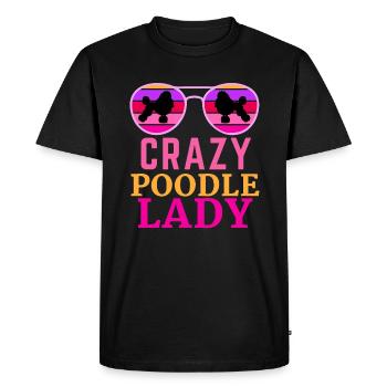 Crazy Poodle Lady Poodle Present - Men's Premium Organic T-Shirt - black - Front - Nico (187cm)
