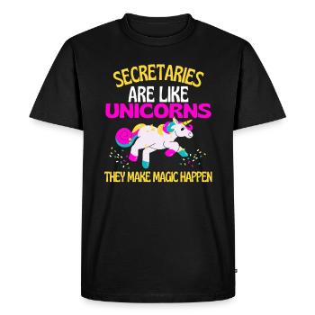 Secrétaires de licorne, Secrétaire magique Licorne - T-shirt Premium bio Homme - noir - Devant - Nico (187cm)