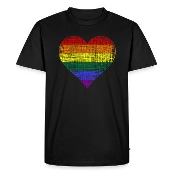 LGBTQ Herz Lgbtq CSD - Männer Premium Bio T-Shirt - Schwarz - Vorne - Nico (187cm)