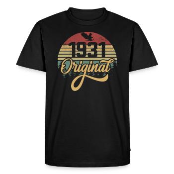 Original 1931 Vintage - Cadeau D’anniversaire 1931 - T-shirt Premium bio Homme - noir - Devant - Nico (187cm)
