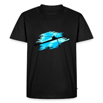 Rowing 1er, One rowing man - Men's Premium Organic T-Shirt - black - Front - Nico (187cm)