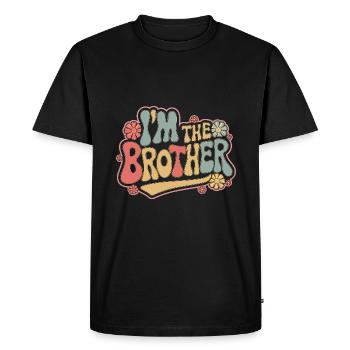 Frère Grand Frère Frère Famille - T-shirt Premium bio Homme - noir - Devant - Nico (187cm)