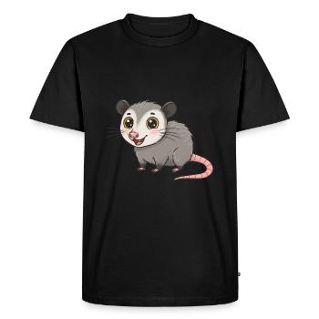Dessin animé animalier opossum - T-shirt Premium bio Homme - noir - Devant - Nico (187cm)