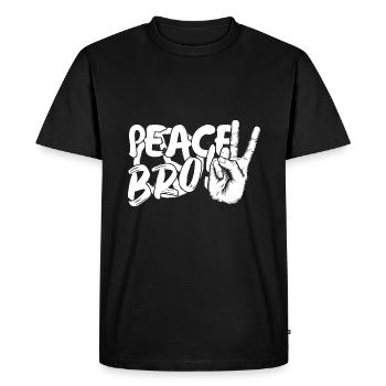 Peace Bro - T-shirt Premium bio Homme - noir - Devant - Nico (187cm)