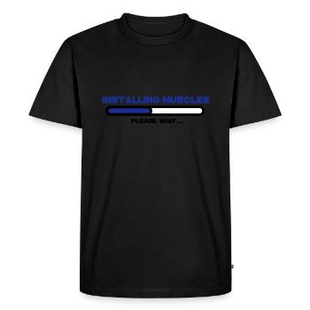 installing muscles 2 - T-shirt Premium bio Homme - noir - Devant - Nico (187cm)
