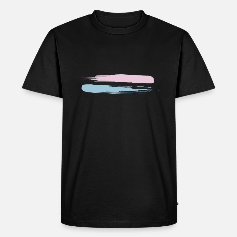 Striche Horizontal - Männer Premium Bio T-Shirt - Schwarz