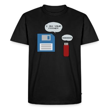 Floppy Disk USB Stick Floppy Disk Computer Nerd - Men's Premium Organic T-Shirt - black - Front - Nico (187cm)