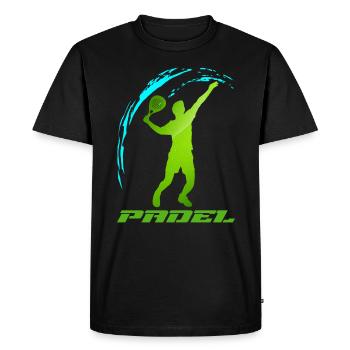 Padel - T-shirt Premium bio Homme - noir - Devant - Nico (187cm)