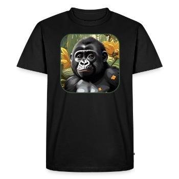 Cute Baby Gorilla - Men's Premium Organic T-Shirt - black - Front - Nico (187cm)