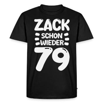 Zack 79 encore ! Anniversaire - T-shirt Premium bio Homme - noir - Devant - Nico (187cm)