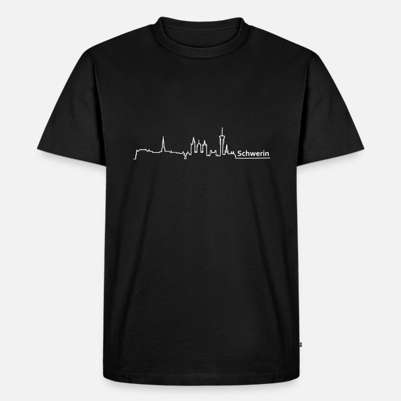 schwerin skyline - Männer Premium Bio T-Shirt - Schwarz