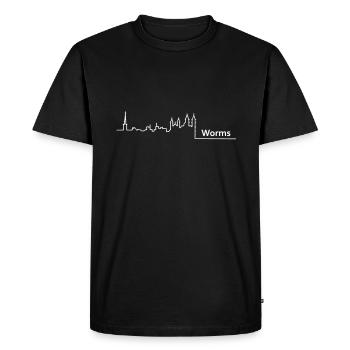 worms skyline - Männer Premium Bio T-Shirt - Schwarz - Vorne - Nico (187cm)