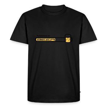 text logo design loading download energy supported - Men's Premium Organic T-Shirt - black - Front - Nico (187cm)