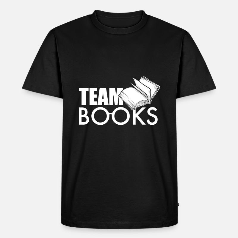 Team Bücher - Männer Premium Bio T-Shirt - Schwarz