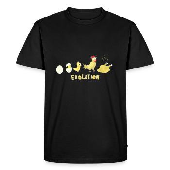 Evolution Oeuf Poulet Rôti Poulet BBQ Barbecue - T-shirt Premium bio Homme - noir - Devant - Nico (187cm)