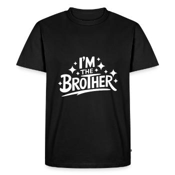 Frère Grand Frère Frère Famille - T-shirt Premium bio Homme - noir - Devant - Nico (187cm)