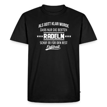 Als Gott klar wurde - RADELN - Männer Premium Bio T-Shirt - Schwarz - Vorne - Nico (187cm)