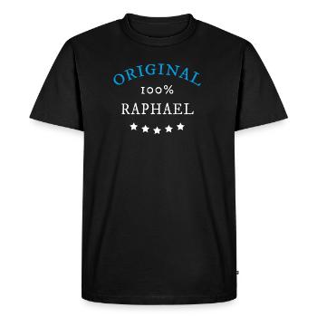 Original 100% Raphael, gift, name - Men's Premium Organic T-Shirt - black - Front - Nico (187cm)