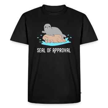 Seerobbe pouce vers le haut de l'animal de mer Sea Lion Funny - T-shirt Premium bio Homme - noir - Devant - Nico (187cm)