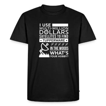 Géocaching Hobby Design - T-shirt Premium bio Homme - noir - Devant - Nico (187cm)