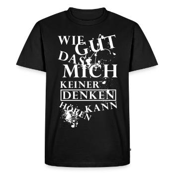 How good that no one can hear me thinking - V2 - Men's Premium Organic T-Shirt - black - Front - Nico (187cm)