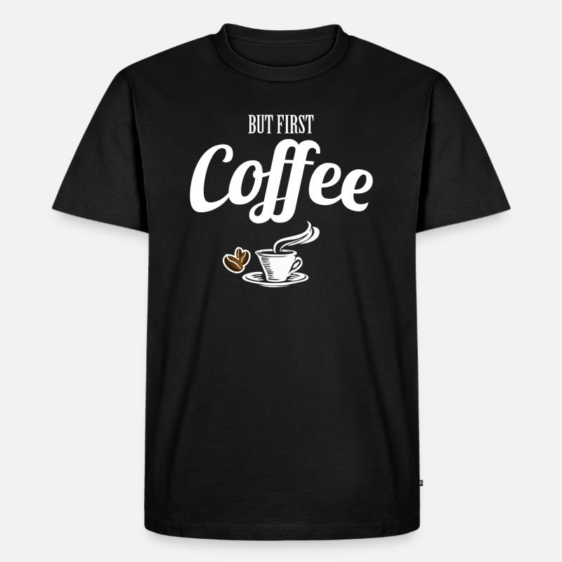 Coffee - Männer Premium Bio T-Shirt - Schwarz