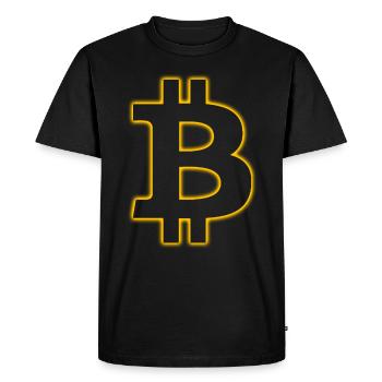 Bitcoin brillant - T-shirt Premium bio Homme - noir - Devant - Nico (187cm)