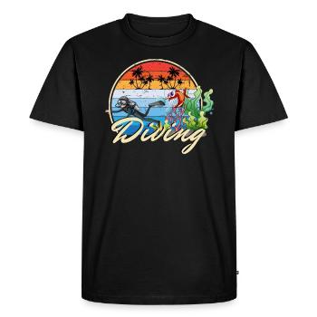 Plongée Plongée Plongeurs drôle drôle idée cadeau - T-shirt Premium bio Homme - noir - Devant - Nico (187cm)