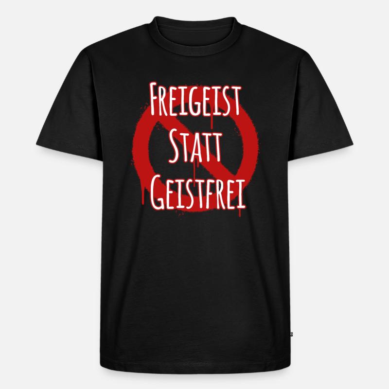 statt geistfei! - Männer Premium Bio T-Shirt - Schwarz