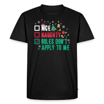 Noël Noël Dire Humour Drôle Spirituel - T-shirt Premium bio Homme - noir - Devant - Nico (187cm)