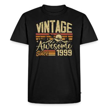Vintage 1999 Rétro Cadeau D’anniversaire 1999 - T-shirt Premium bio Homme - noir - Devant - Nico (187cm)